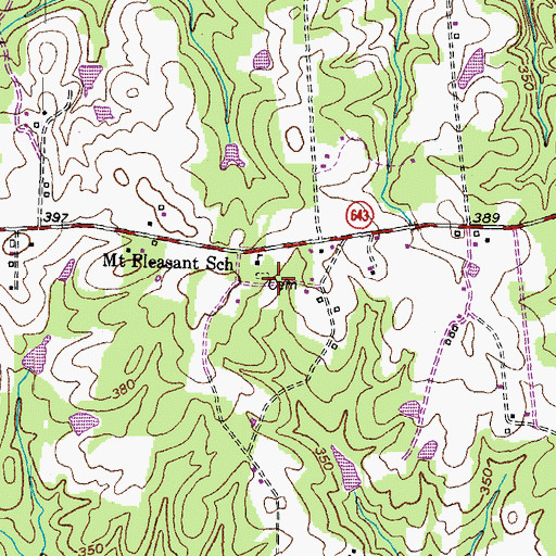 Topographic Map of Mount Pleasant Church (historical), VA