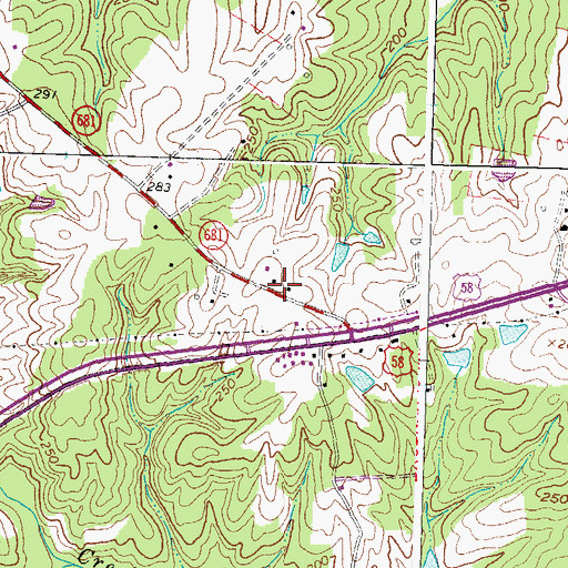 Topographic Map of Oakley School (historical), VA