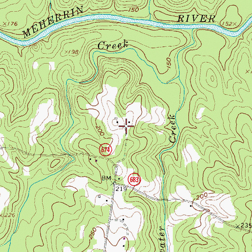 Topographic Map of Revistown (historical), VA