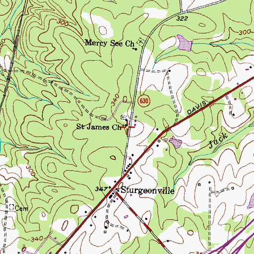 Topographic Map of Saint James School (historical), VA
