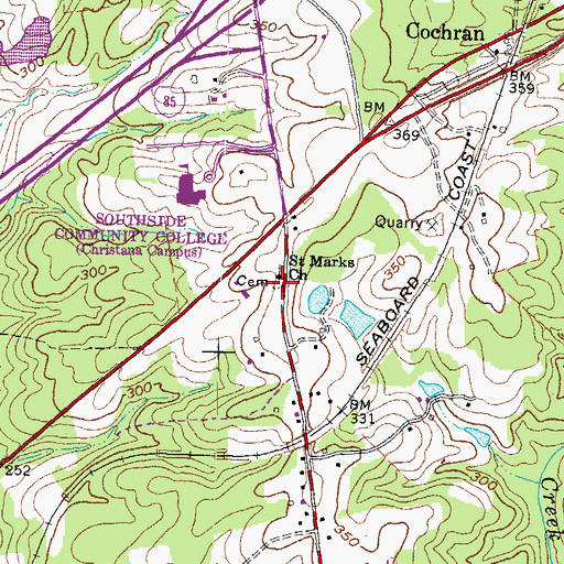 Topographic Map of Saint Marks Cemetery, VA