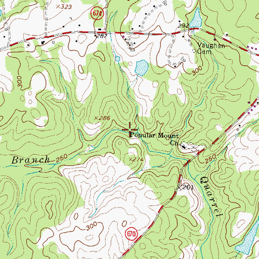 Topographic Map of Sims Mill (historical), VA