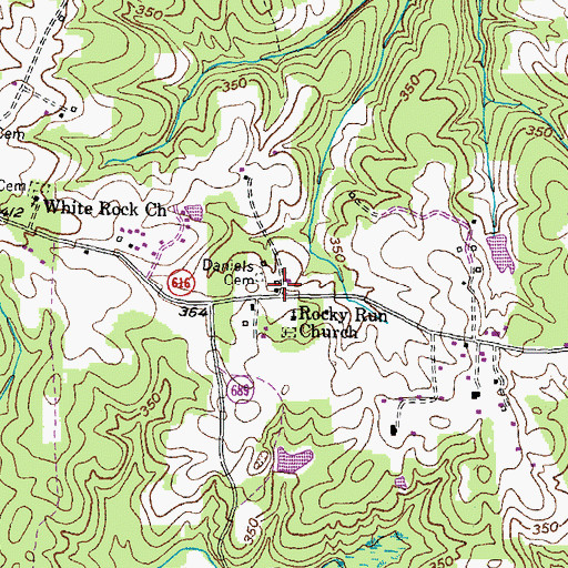 Topographic Map of Vote, VA
