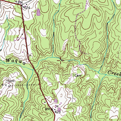 Topographic Map of Wheeler Mill (historical), VA