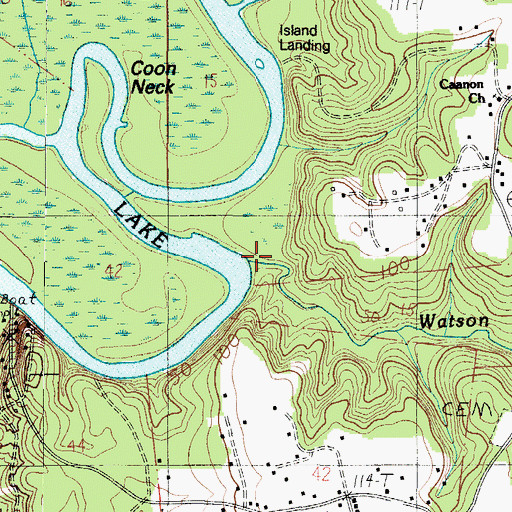 Topographic Map of Robinsons Mill (historical), AL
