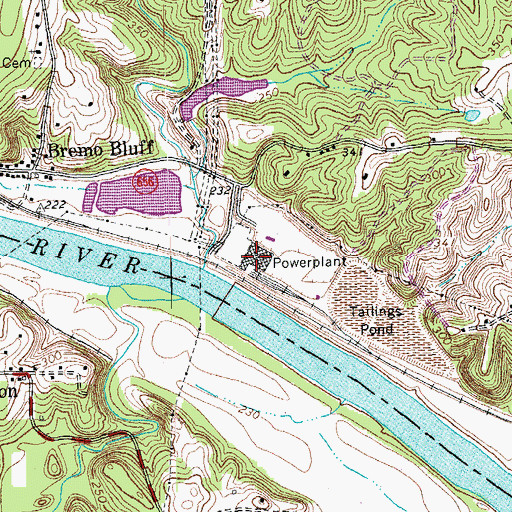 Topographic Map of Bremo Power Station, VA