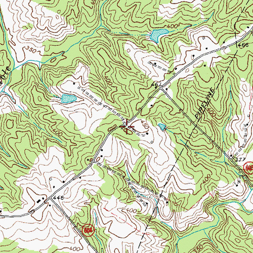 Topographic Map of Burning Bush Church, VA