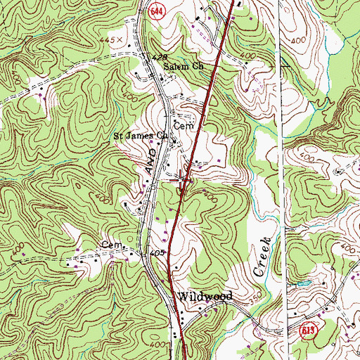 Topographic Map of Douglas School (historical), VA