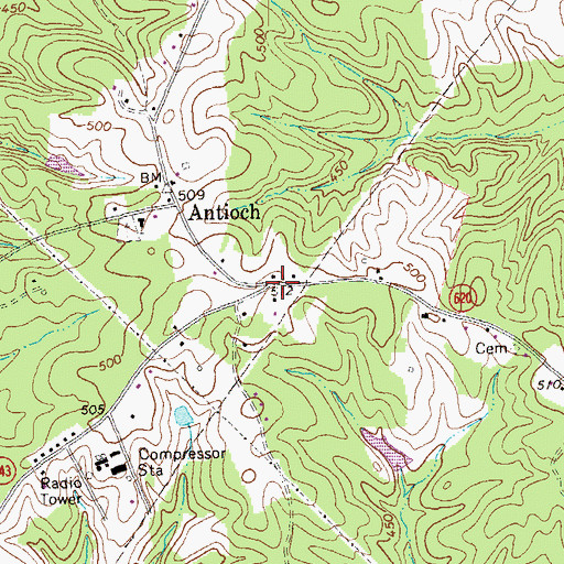 Topographic Map of Johnson Store, VA