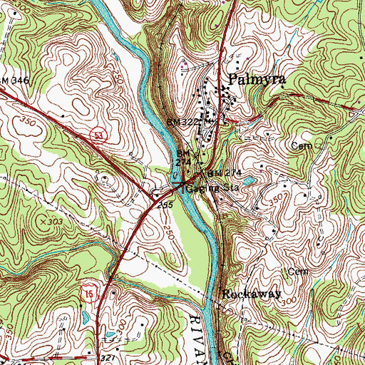 Topographic Map of Pembroke Petit Bridge, VA