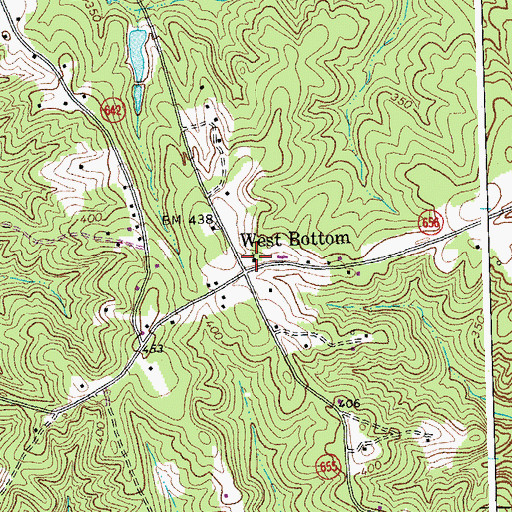 Topographic Map of West Bottom Baptist Church, VA