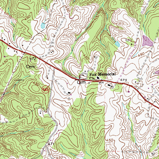 Topographic Map of Woodside School (historical), VA
