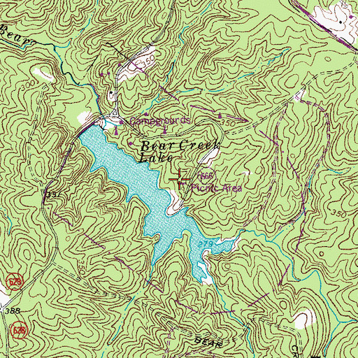 Topographic Map of Bear Creek State Park, VA
