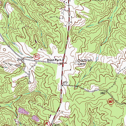 Topographic Map of Bush Park (historical), VA
