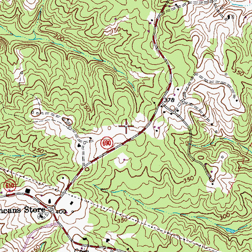 Topographic Map of Flat Rock School (historical), VA