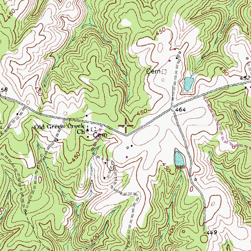 Topographic Map of Green Creek School (historical), VA