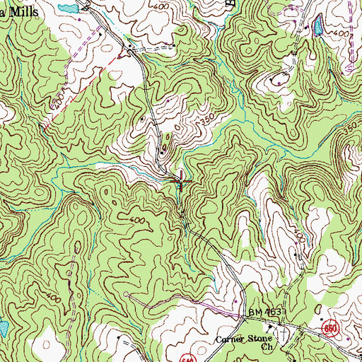 Topographic Map of Holmans Mill (historical), VA