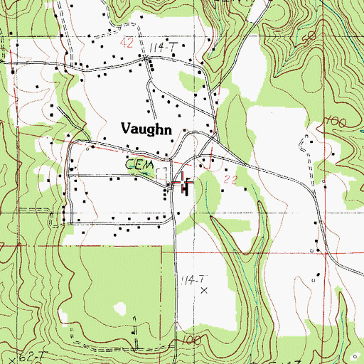 Topographic Map of Vaughn Junior High School, AL