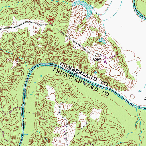 Topographic Map of Mortons Ford, VA