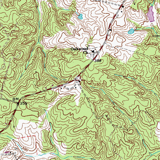 Topographic Map of Mullins Botton School (historical), VA