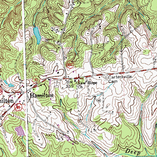 Topographic Map of New Hope School (historical), VA