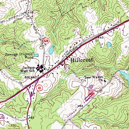 Topographic Map of Tearwallet Baptist Church, VA