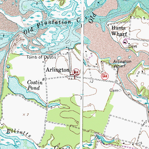 Topographic Map of Arlington, VA