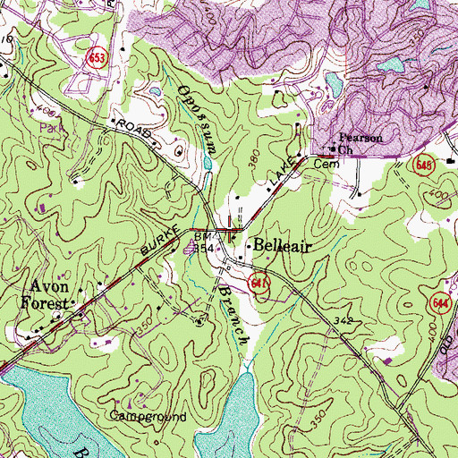 Topographic Map of Belleair, VA