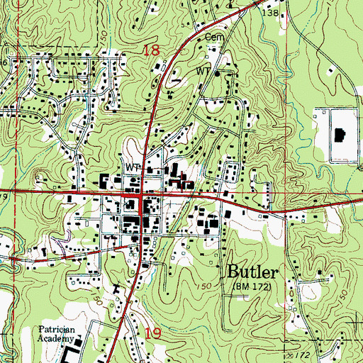 Topographic Map of Butler Elementary School, AL