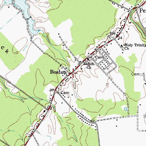 Topographic Map of Boston, VA