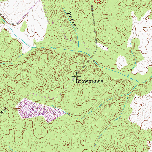 Topographic Map of Browntown, VA