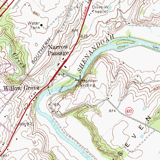 Topographic Map of Chapman Landing, VA