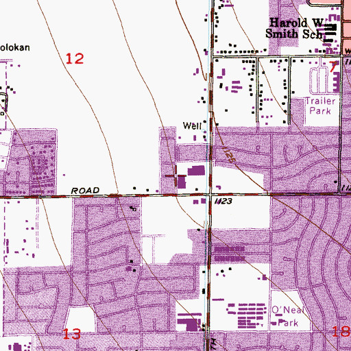 Topographic Map of Plaza Sixtyseven Shopping Center, AZ