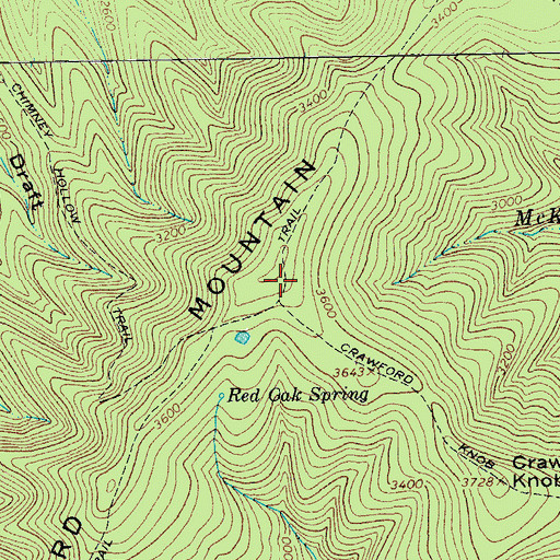 Topographic Map of Crawford Mountain, VA