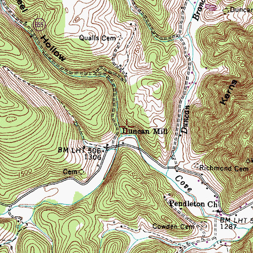 Topographic Map of Duncan Mill, VA