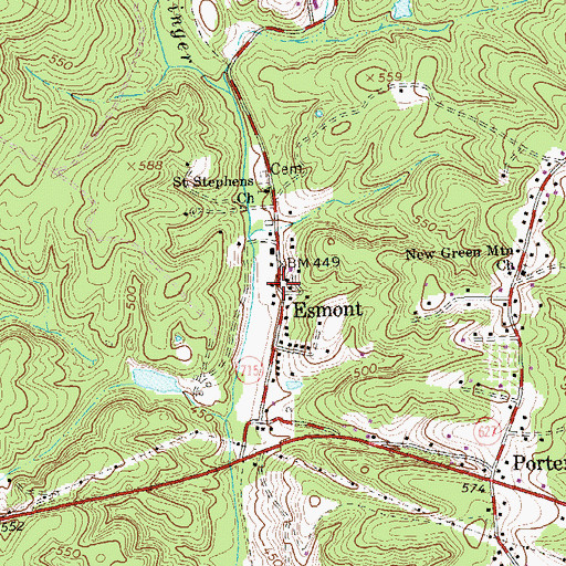 Topographic Map of Esmont, VA