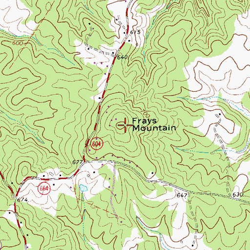 Topographic Map of Frays Mountain, VA