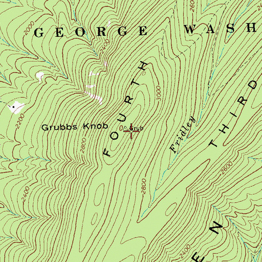 Topographic Map of Grubbs Knob, VA