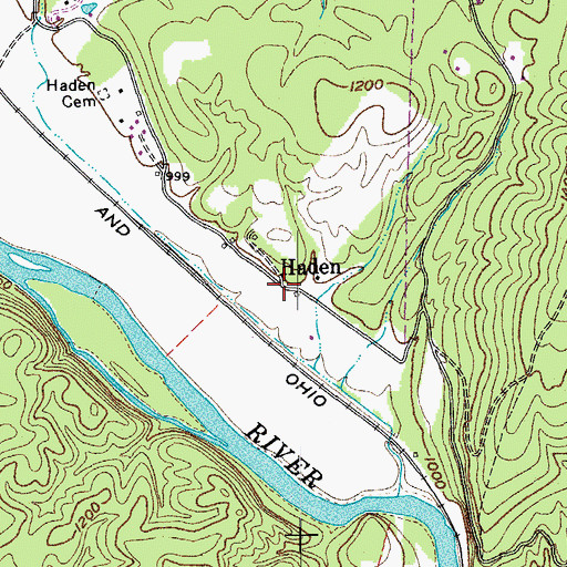 Topographic Map of Haden, VA