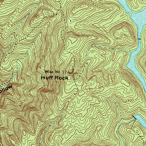 Topographic Map of Huff Rock, VA