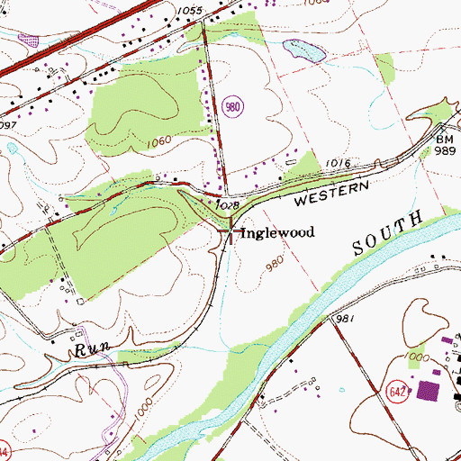 Topographic Map of Inglewood, VA