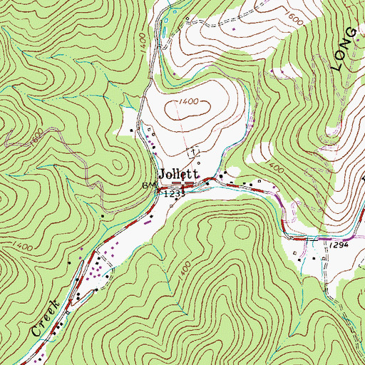 Topographic Map of Jollett, VA