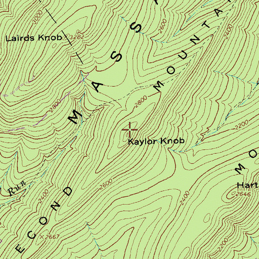 Topographic Map of Kaylor Knob, VA