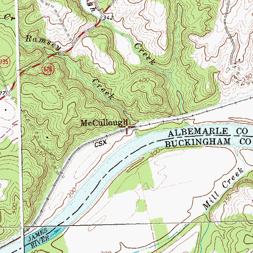 Topographic Map of McCullough, VA
