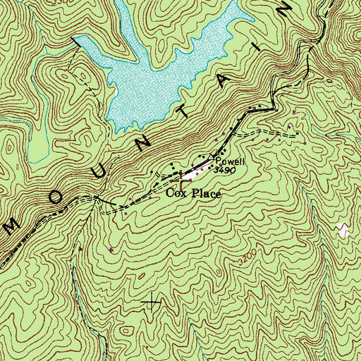 Topographic Map of Cox Place, VA
