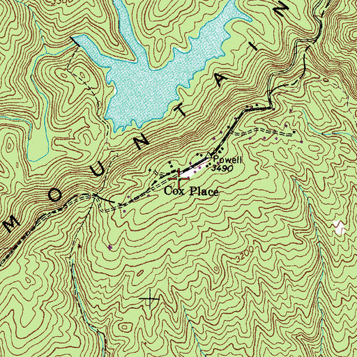 Topographic Map of Cox Place, VA