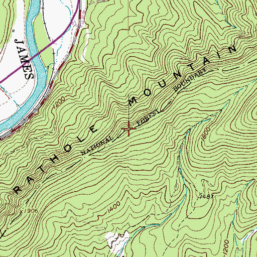 Topographic Map of Rathole Mountain, VA