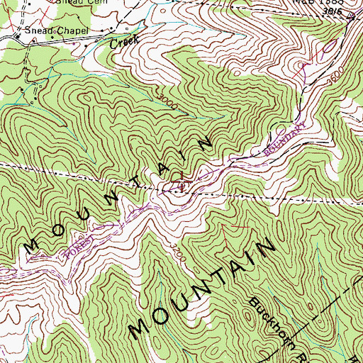 Topographic Map of Rich Mountain, VA