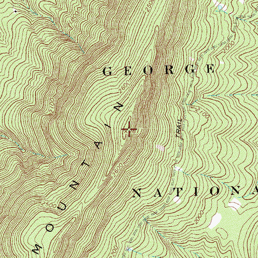 Topographic Map of Short Mountain, VA