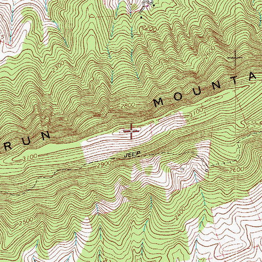 Topographic Map of Spruce Run Mountain, VA